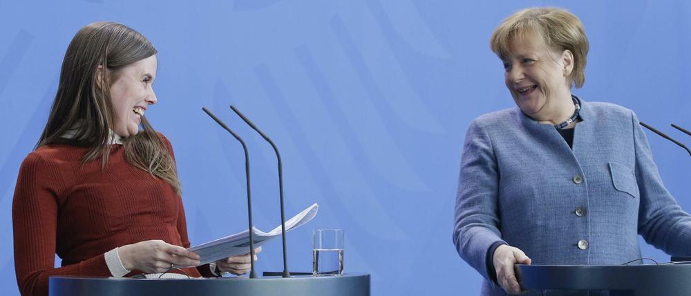 Die isländische Premierministerin Katrin Jakobsdottir war zu Gast in Berlin und besuchte auch die Bundeskanzlerin.