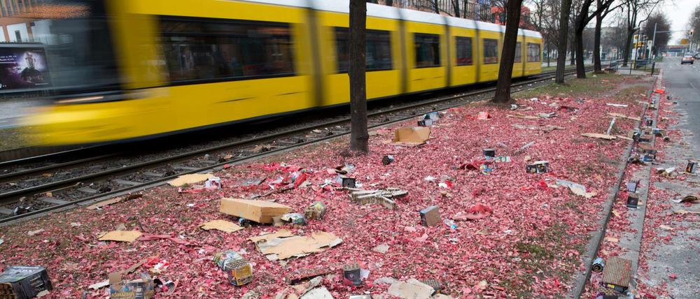 Müll aus der Berliner Silvesternacht
