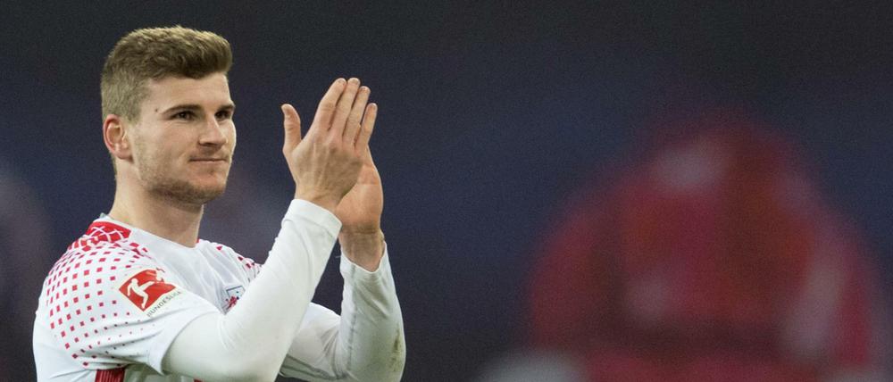 Timo Werner kann sich freuen. Sein Tor reichte zum Sieg gegen Bayern.