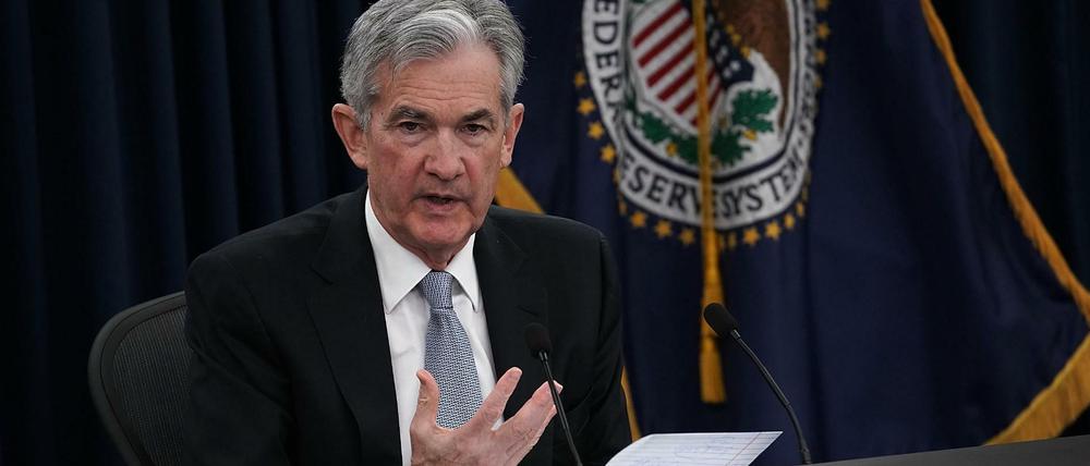 Die erste Pressekonferenz des neuen Chefs der US-Notenbank, Jerome Powell, am Mittwoch in Washington.