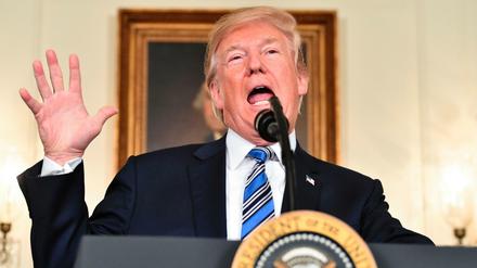 US-Präsident Donald Trump bei seiner Pressekonferenz zum Haushaltsgesetz.