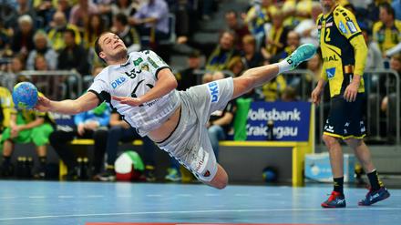 Paul Drux, hier vor seiner Verletzung im Spiel gegen die Rhein-Neckar Löwen, kehrte nach langer Pause zurück aufs Feld.