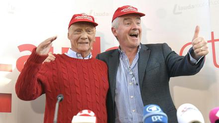 Niki Lauda und Ryanair-Chef Michael O'Leary am Mittwoch.