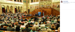 Auf der Facebook-Seite des Fidesz-Vize Katalin Novák zeigt ein Bild Pilger der CDU Thüringen im Budapester Parlament.
