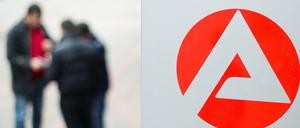 Szene vor einer Bundesagentur für Arbeit in Hannover (Niedersachsen)