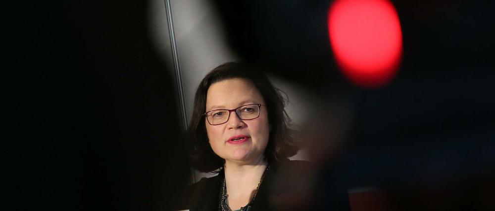 Andrea Nahles verweist auf den Parteitag am 22. April.