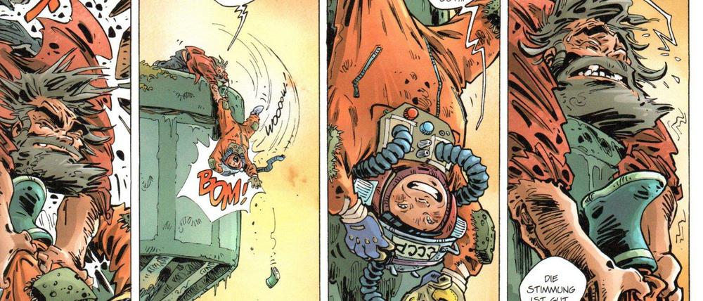 Orange, dynamisch, gutaussehend: Eine Seite aus „Unterm Sternenzelt“.