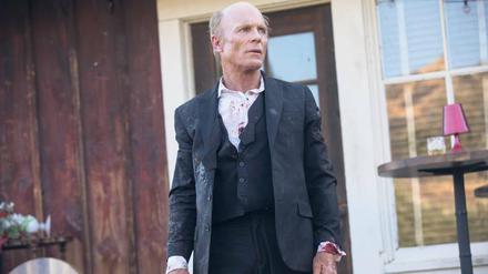 Ed Harris sucht als „The Man in Black“ (oben) auf Sky das Geheimnis von „Westworld“.