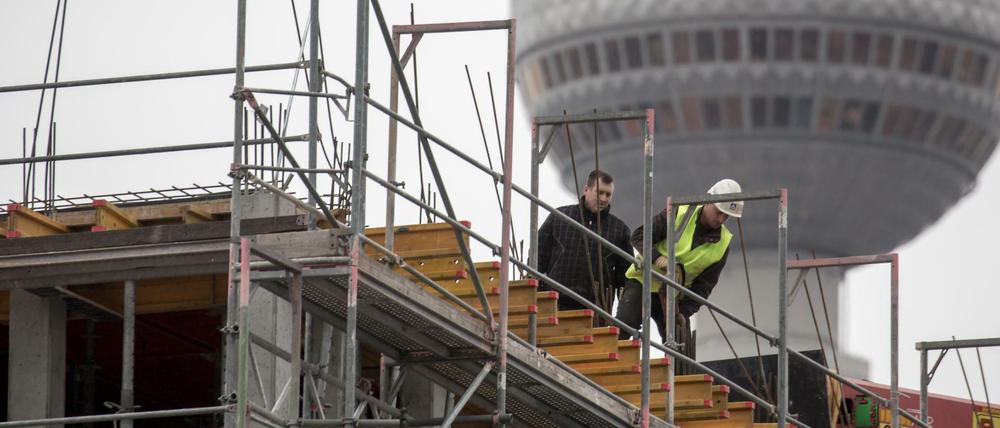 Eine Baustelle an der Leipziger Straße in Berlin.