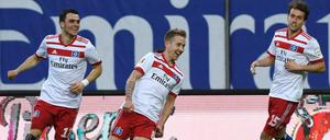 Endlich wieder ein Sieg für den HSV. Da kann man schon mal im Kreis rennen.