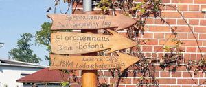 Wegweiser am Streckenrand der Tour Sorbische Impressionen