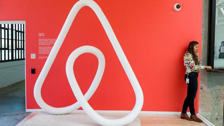 Eine Skulptur im Airbnb-Hauptsitz in San Francisco. 