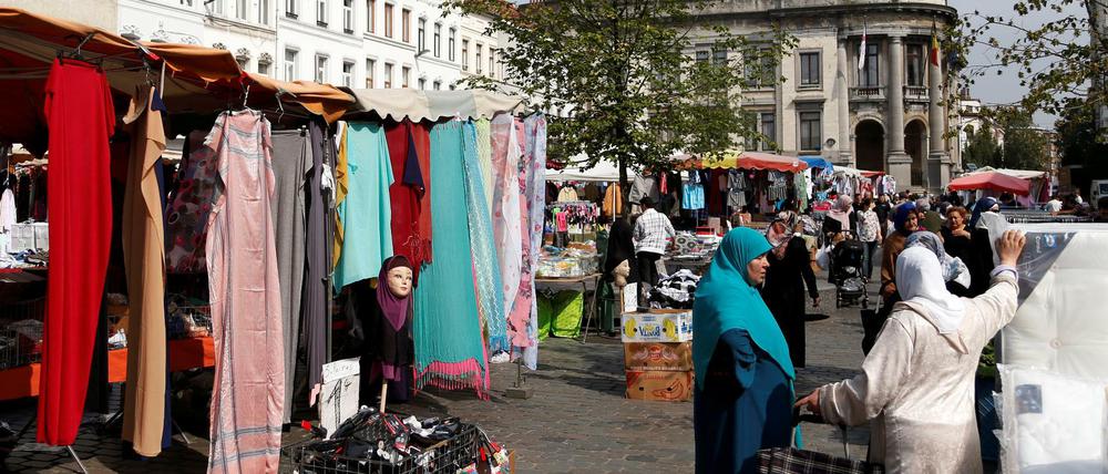 Marktszene im Brüsseler Stadtteil Molenbeek.