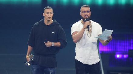 Ausgezeichnet wofür? Die Rapper Farid Bang (links) und Kollegah beim "Echo 2018". 