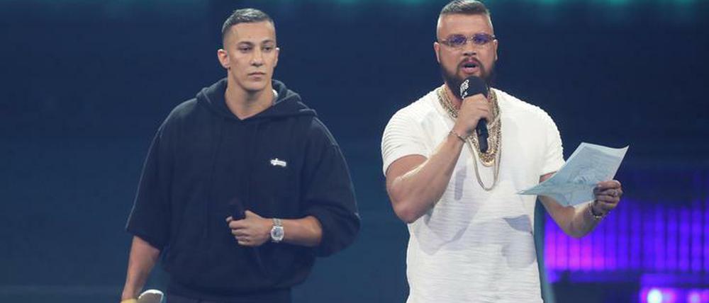 Ausgezeichnet wofür? Die Rapper Farid Bang (links) und Kollegah beim "Echo 2018". 