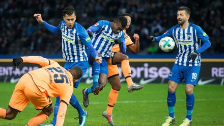 Herthas Angreifer Selke, Kalou und Ibisevic (von l. n. r.), hier im Spiel gegen Hoffenheim.