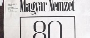 Schlussnummer. Letzte Ausgabe der „Magyar Nemzet“ vom 11. April 2018.