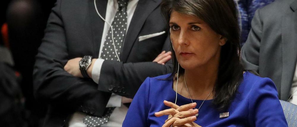 Die UN-Botschafterin der USA, Nikky Haley hat neue Sanktionen der USA gegen Russland angekündigt.