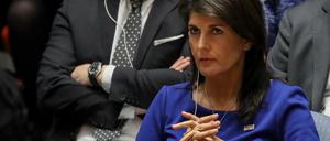 Die UN-Botschafterin der USA, Nikky Haley hat neue Sanktionen der USA gegen Russland angekündigt.