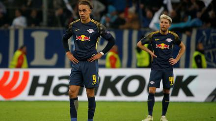 Yussuf Poulsen (l.) und Kevin Kampl sind mit RB Leipzig gescheitert.