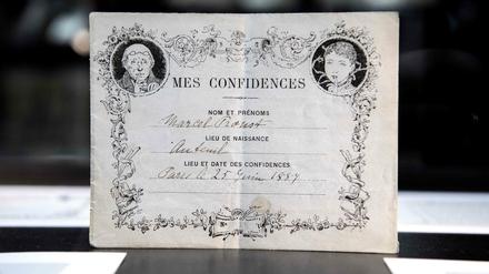 Die Titelseite von Prousts "Mes confidences".