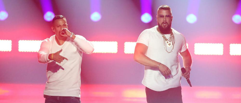 Farid Bang und Kollegah bei ihrem Echo-Auftritt.