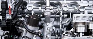 Gut zu tun. Ein Schnittmodell eines Dieselmotors von MAN ist im MAN-Forum ausgestellt. Volkswagen will die Lastwagenbauer von MAN und Scania gemeinsam für einen Börsengang vorbereiten. 