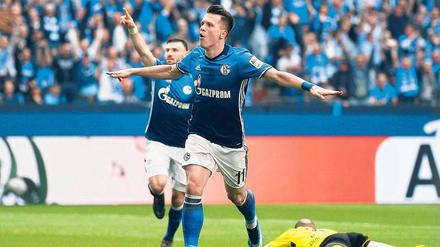 Yevhen Konoplyanka brachte Schalke mit seinem Tor in Führung.