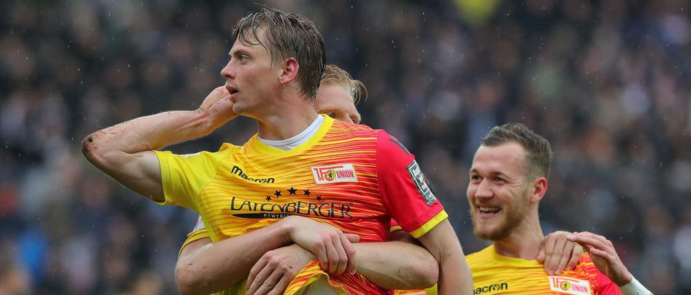 Ein Tor, ein Sieg. Unions Simon Hedlund nach seinem Treffer.