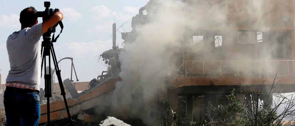 Eine der bombardierten wissenschaftlichen Einrichtungen in Syrien. / AFP PHOTO / LOUAI BESHARA