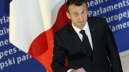 Frankreichs Präsident Emmanuel Macron am Dienstag im Straßburger Europaparlament.