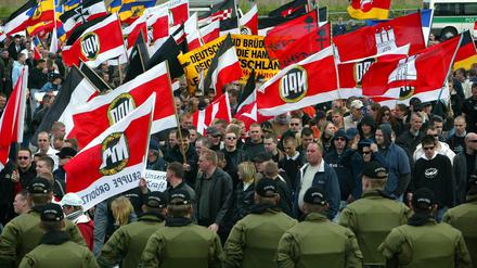 Aufmarsch der NPD (Archivbild).