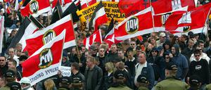 Aufmarsch der NPD (Archivbild).