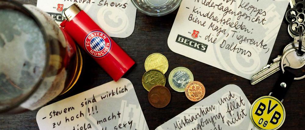 Bierdeckel mit Fußball haben eine gemeinsame Tradition. 