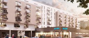 Vom Discounter Aldi geplantes Wohnprojekt in Berlin Lichtenberg.