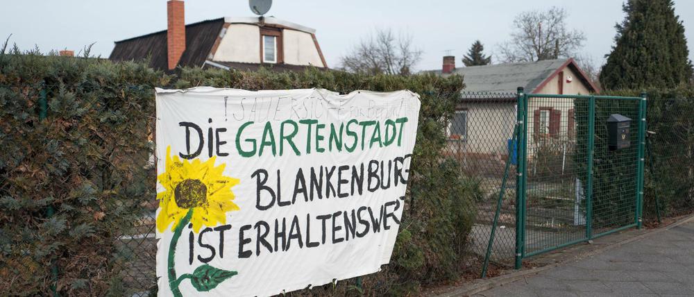 Protesplakat gegen das Neubauprojekt Blankenburger Süden.