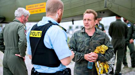 Peter Madsen nach dem Untergang seines U-Bootes