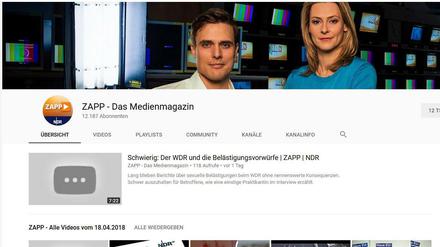 Aus Youtube und der ARD-Mediathek entfernt: Wegen eines "gravierenden Fehlers" im Bericht über sexuelle Belästigung im WDR nimmt das Medienmagazin "Zapp" die komplette Sendung vom 18. April aus den Online-Angeboten. 