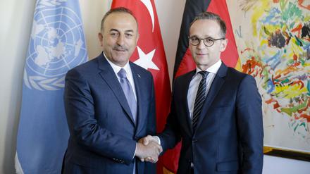 Bundesaußenminister Heiko Maas (SPD) mit dem türkischen Außenminister Mevluet Cavusoglu