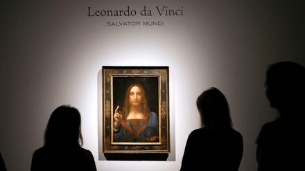 Leonardo da Vincis Gemälde "Salvator Mundi" im Auktionshaus Christie's . 