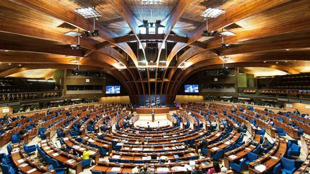 Die Parlamentarische Versammlung des Europarats in Straßburg. 