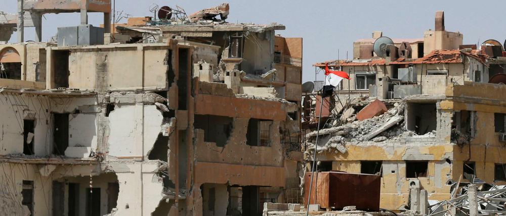 Zerstörte Häsuer in der Stadt Duma, in der lange umkämpften Region Ost-Ghouta.