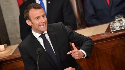 Frankreichs Präsident Emmanuel Macron vor dem US-Kongress 