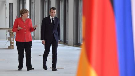 Wie umgehen mit Donald Trump? Bundeskanzerlin Angela Merkel und Frankreichs Präsident Emmanuel Macron konnten sich in der vergangenen Woche abstimmen.
