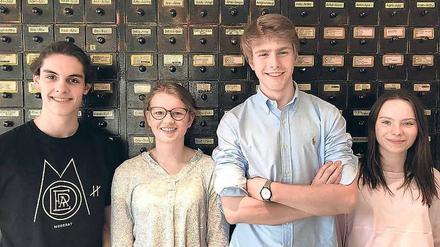 Große Pläne. Geht es nach Matthias Wind, Margaretha Raffauf, Kai Lanz und Ann-Kristin Balve (v.l.n.r.) könnte es einst eine Anti-Mobbing-App für alle Berliner Schulen geben.