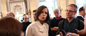 Sara Danius, die Ständige, inzwischen auch zurückgetretene Sekretärin der Schwedischen Akademie, der Jury für den Literatur-Nobelpreis, am Tag, als Bob Dylan den Literaturnobelpreis zugesprochen bekam.