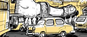 Platz da! Eine Szene aus dem Comic „I, Pedestrian“.