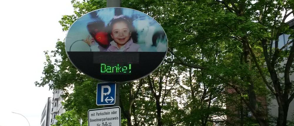 Wer Langsam fährt, bekommt ein "Danke".