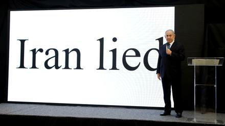 Israels Premier Benjamin Netanjahu bei seiner Pressekonferenz in Tel Aviv.