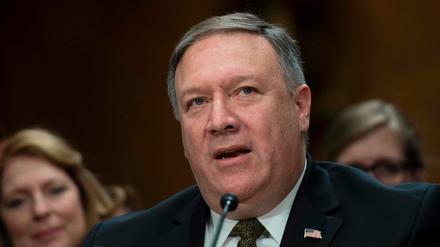 (FILES) In this file photo taken on April 12, 2018 US Secretary of State nominee Mike Pompeo testifies before the Senate Foreign Relations Committee during his confirmation hearing on Capitol Hill in Washington, DC.US President Donald Trump&amp;apos;s pick for secretary of state, Mike Pompeo, is set to be confirmed as America&amp;apos;s top diplomat April 26, 2018 after narrowly winning approval from a US senate panel. The midday confirmation vote in the US Senate comes days after a dramatic last-minute flip by Republican Senator Rand Paul gave Pompeo, currently the CIA Director, a narrow edge among committee members. / AFP PHOTO / JIM WATSON